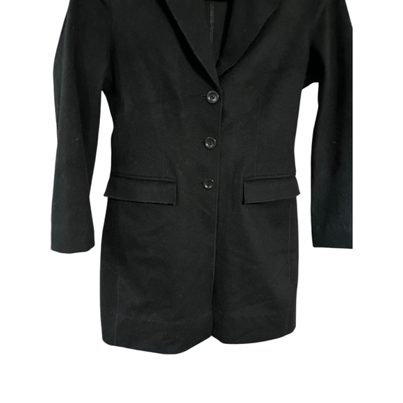 Armani Exchange Wool Black Button Coat Size XS Designer Women's Pockets Coat - Picture 3 of 7